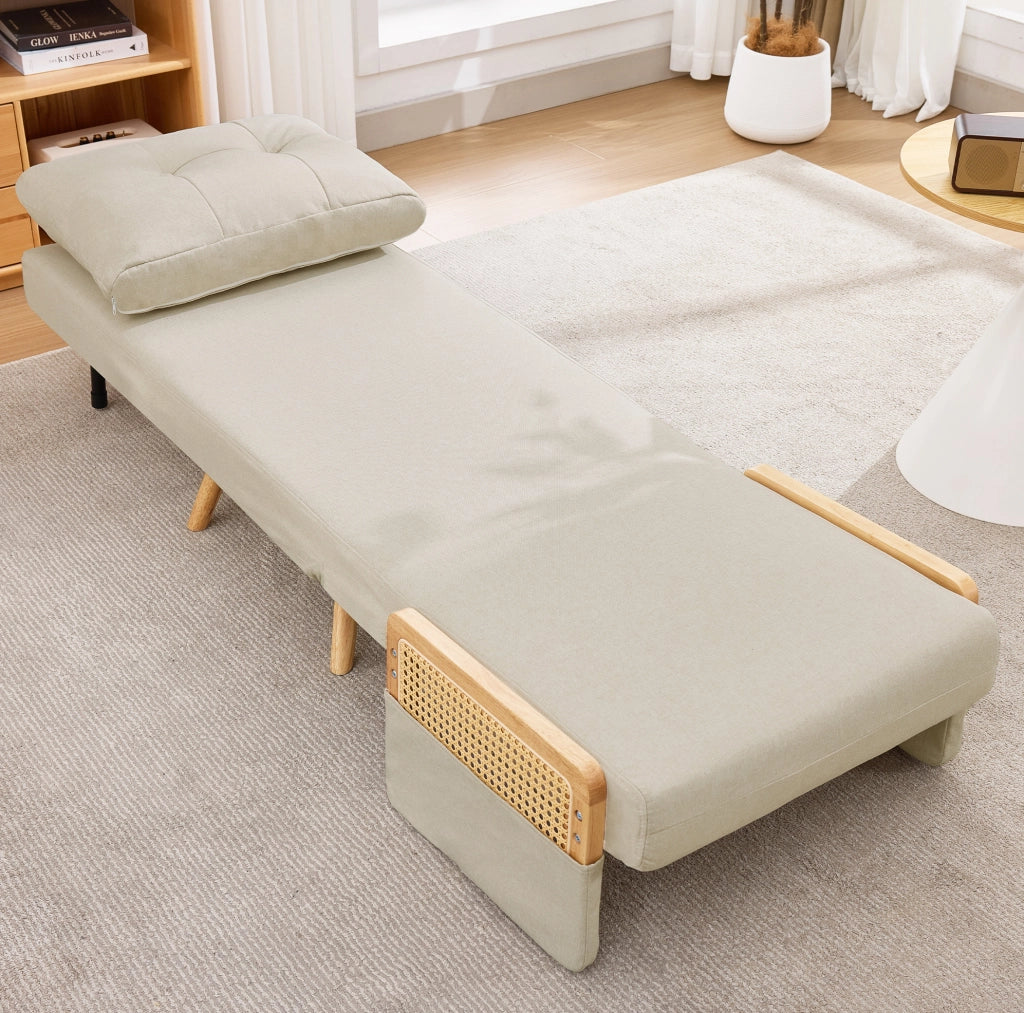 Poltrona letto 3 in 1 reclinabile a 5 posizioni; 67;5 x 73 x 86;5 cm; beige