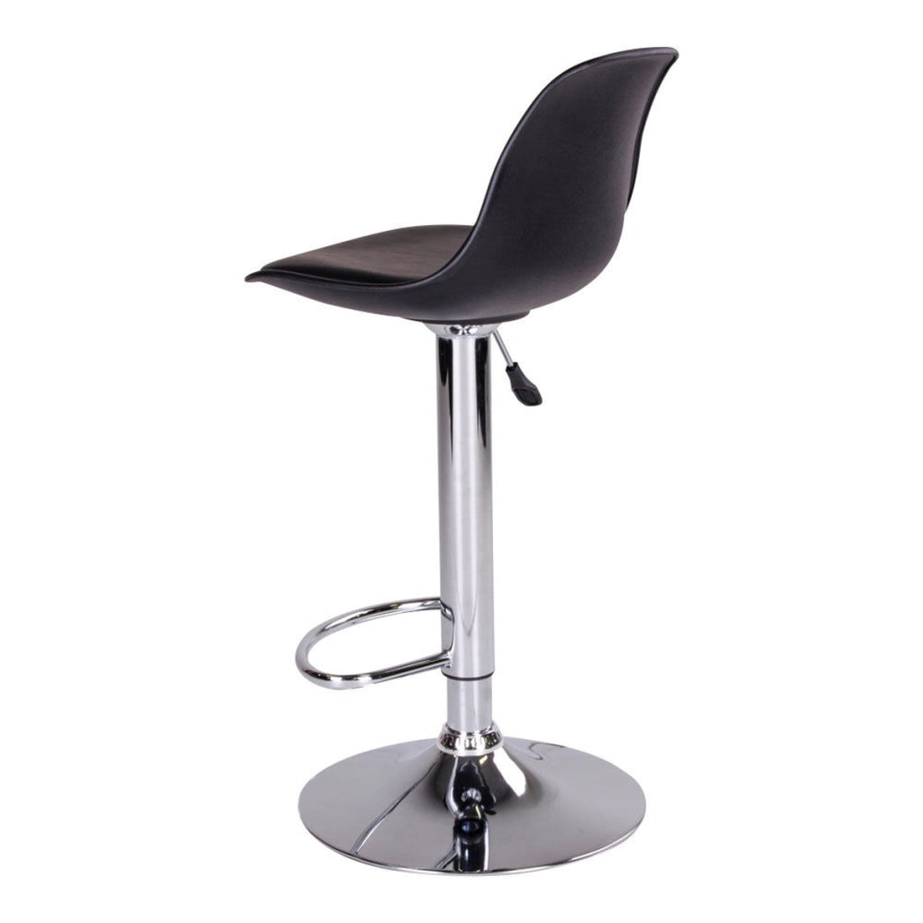 Set 2 sgabelli da bar Trondheim regolabile in ecopelle nera con base cromata