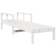 Lettino Prendisole | Sdraio da giardino | Lettino da sole Bianco 199,5x62x55 cm Legno Massello di Pino