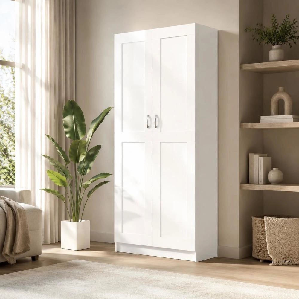 White Bookcase, 82.5 X 30.5 X 185.5 Cm, Made Of Engineered Wood.