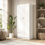 White Bookcase, 82.5 X 30.5 X 185.5 Cm, Made Of Engineered Wood.