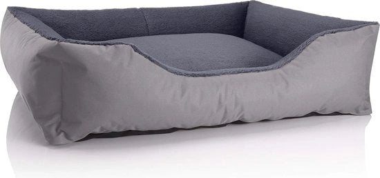 Letto Quadrato per Cane e Cuscino XL - Cuscino per Cani con Copertura Rimovibile in Grigio