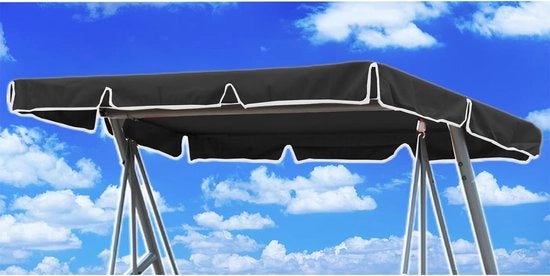 Bancopendolo, copertura universale 210 x 145, bancopendolo, copertura universale, rivestimento universale, copertura per bancopendolo con 2 tunnel, 100% poliestere (nero)
