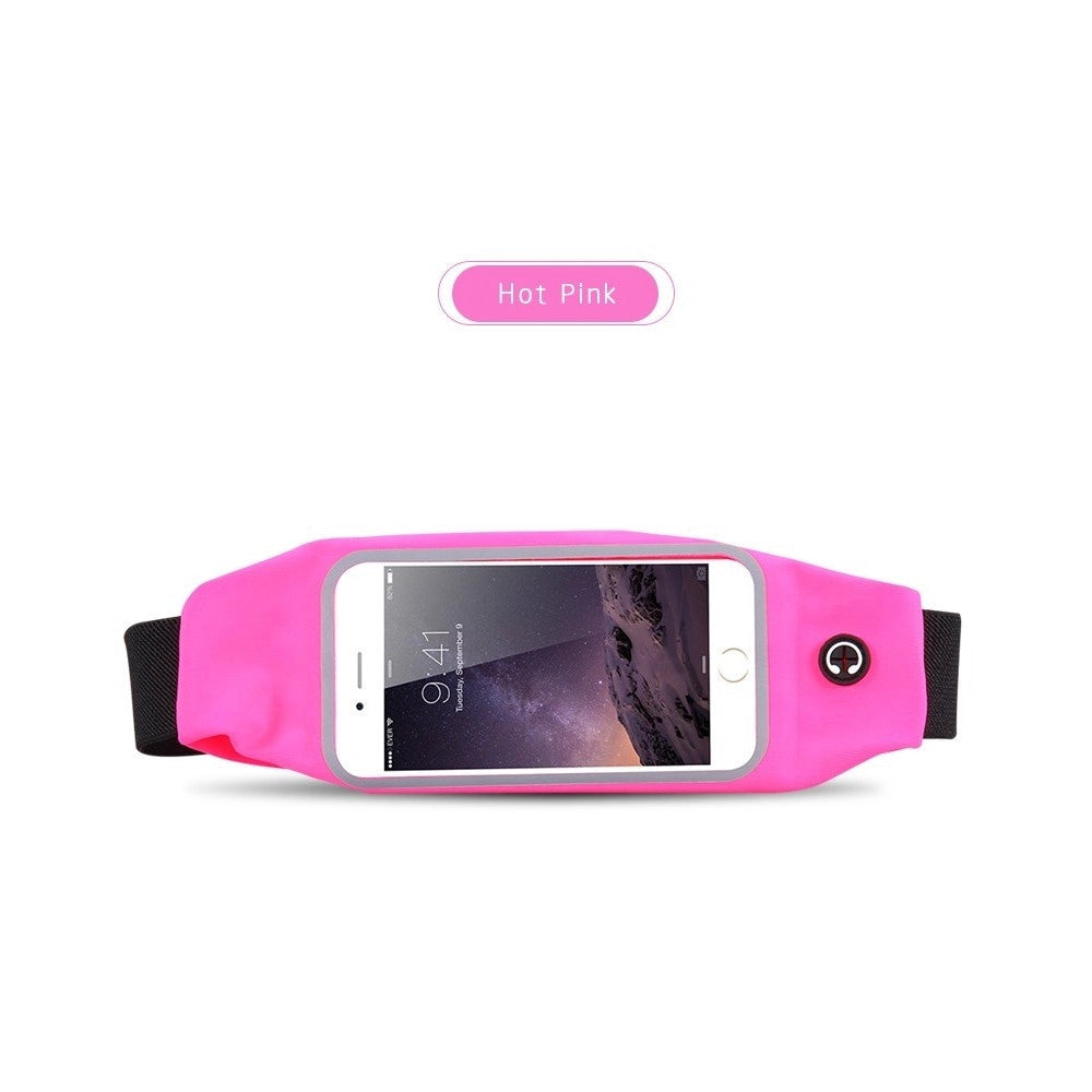 Trade Shop - Cintura Con Tasche Zip Sport Belt Marsupio Porta Smartphone Cellulari 4,7" -