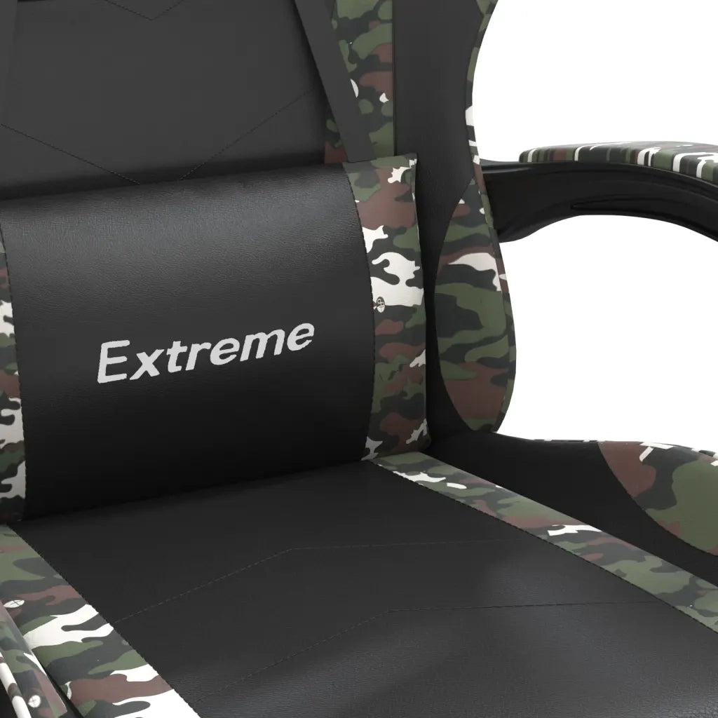 Sedia da Gaming | Sedia da e-sports Girevole Nero e Mimetico in Similpelle