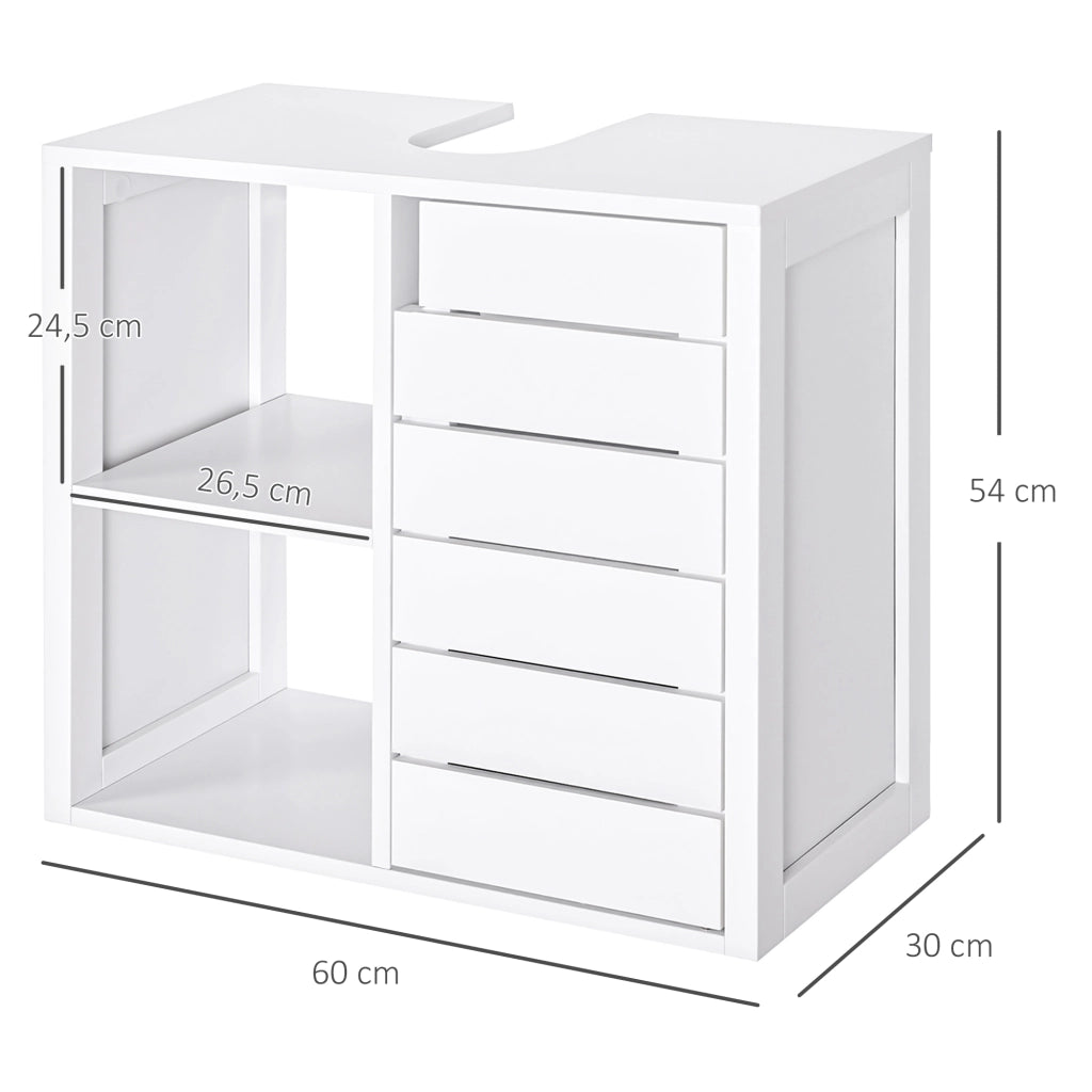 Mobile Bagno Sottolavabo Sospeso ¨C zephmum ¨C Bianco 60x30x54 cm