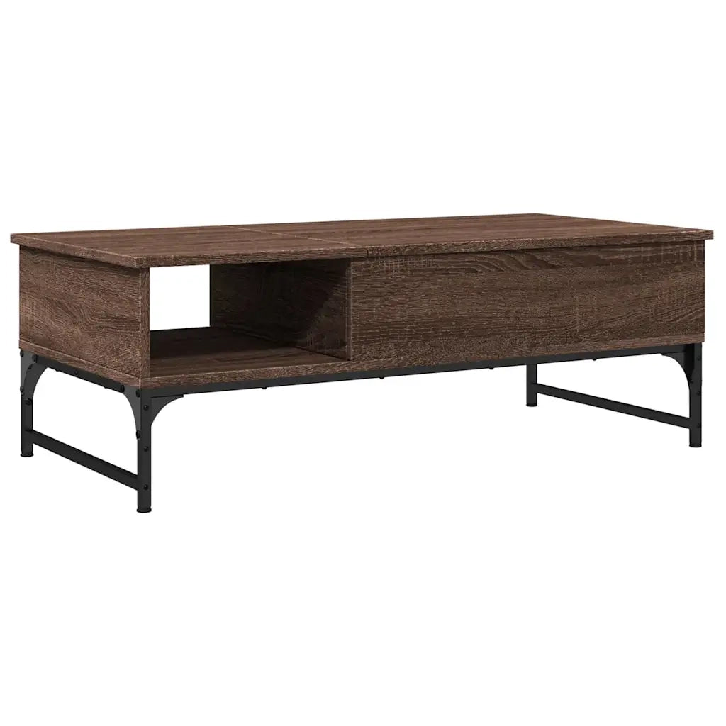 Tavolino salotto | Tavolino da caff¨¨ | Tavolino da Soggiorno Rovere Marrone 100x50x35cm Multistrato Metallo