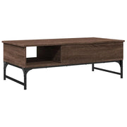 Tavolino salotto | Tavolino da caff¨¨ | Tavolino da Soggiorno Rovere Marrone 100x50x35cm Multistrato Metallo