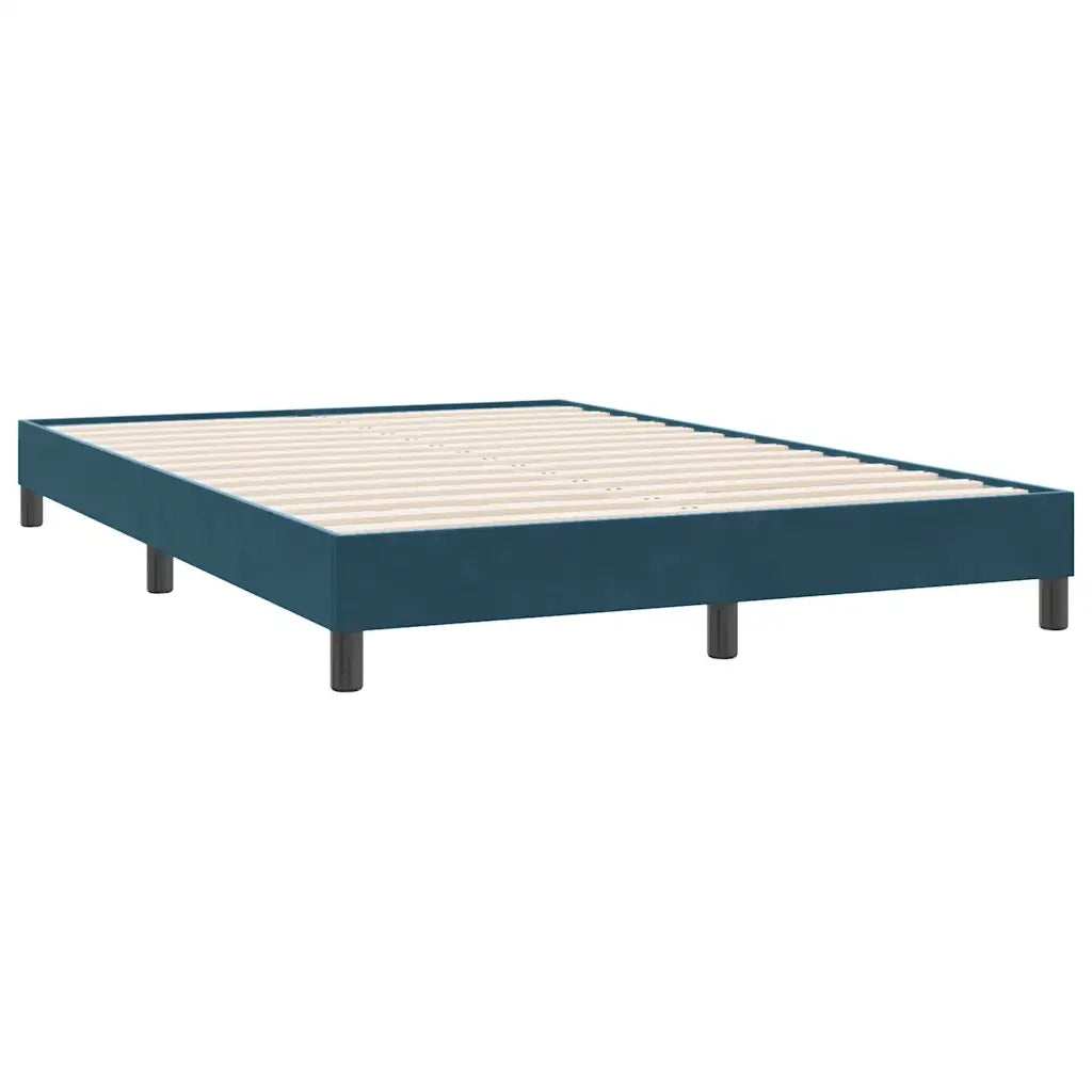 Letto a Molle senza Materasso Blu Scuro 160x220 cm in Velluto 3315883