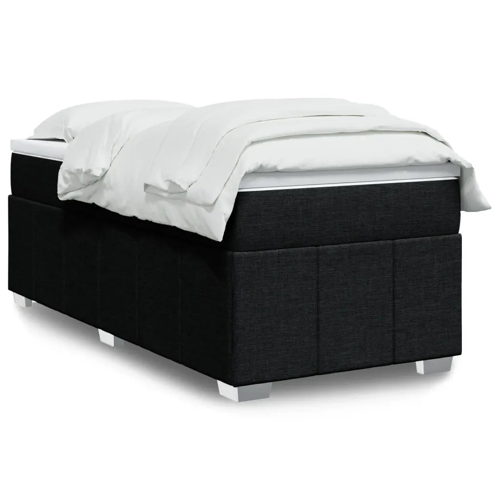 vidaXL Giroletto a Molle con Materasso Nero 90x200 cm in Tessuto