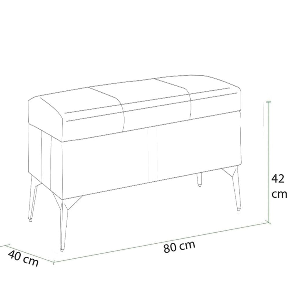 Cassapanca Contenitore Rosso in Ecopelle con Piedini in Metallo Oro Panca Pouf