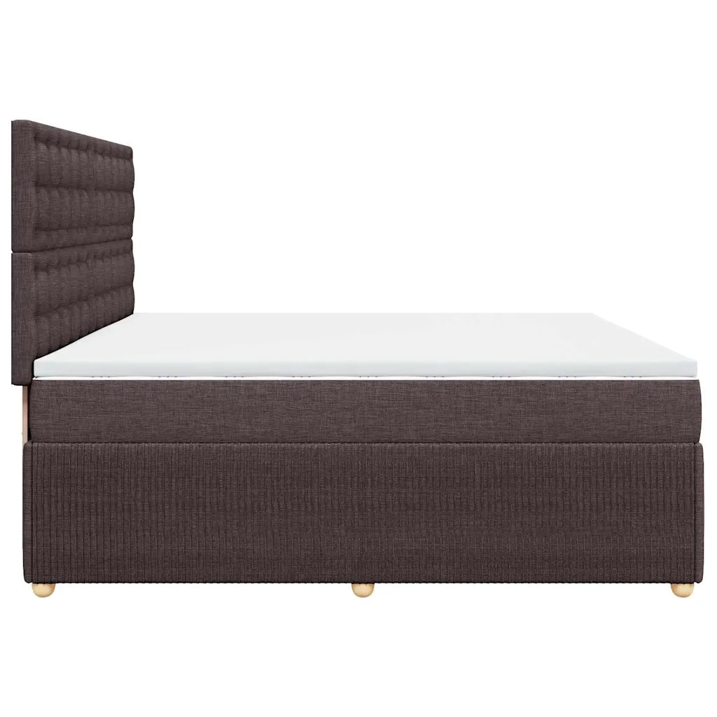 Giroletto a Molle con Materasso Marrone Scuro 200x200cm Tessuto 3294480