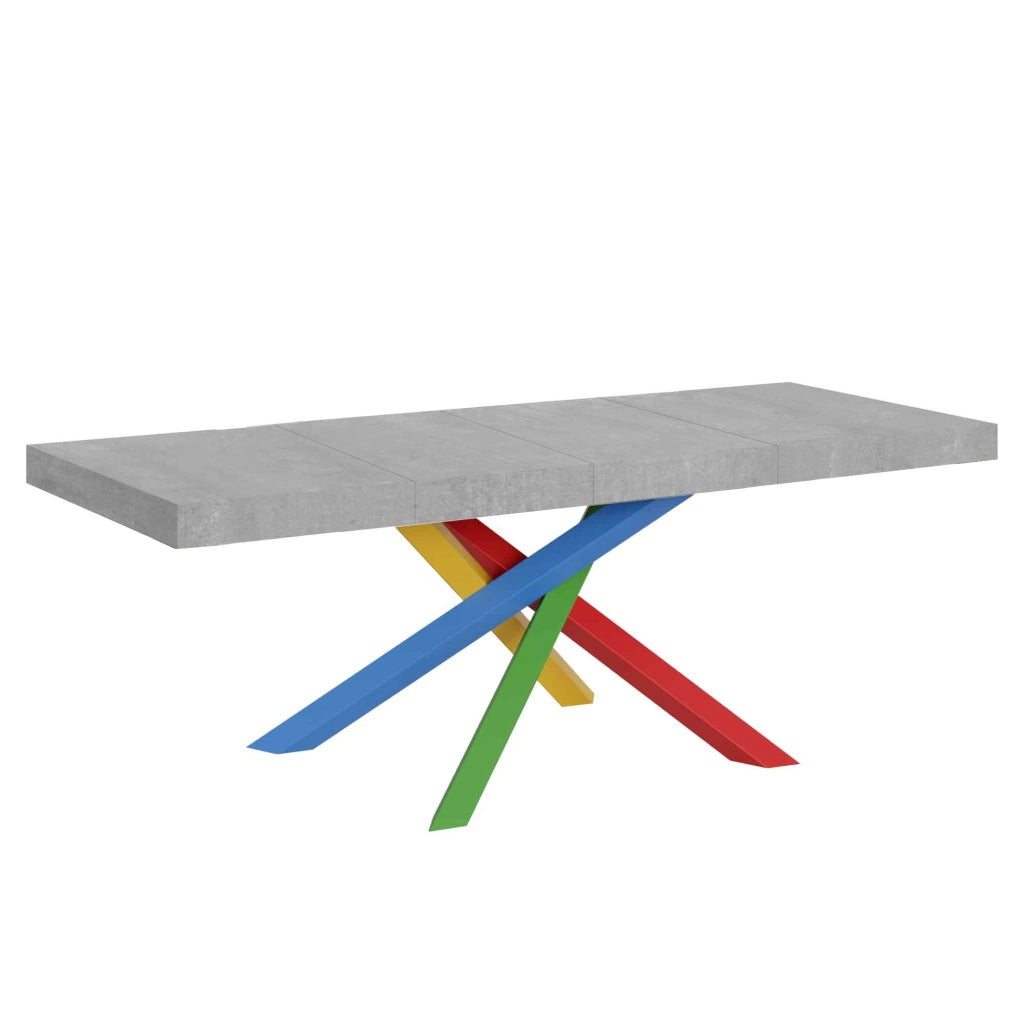 Tavolo allungabile 90x200/460 cm Volta Premium cemento telaio 4/B