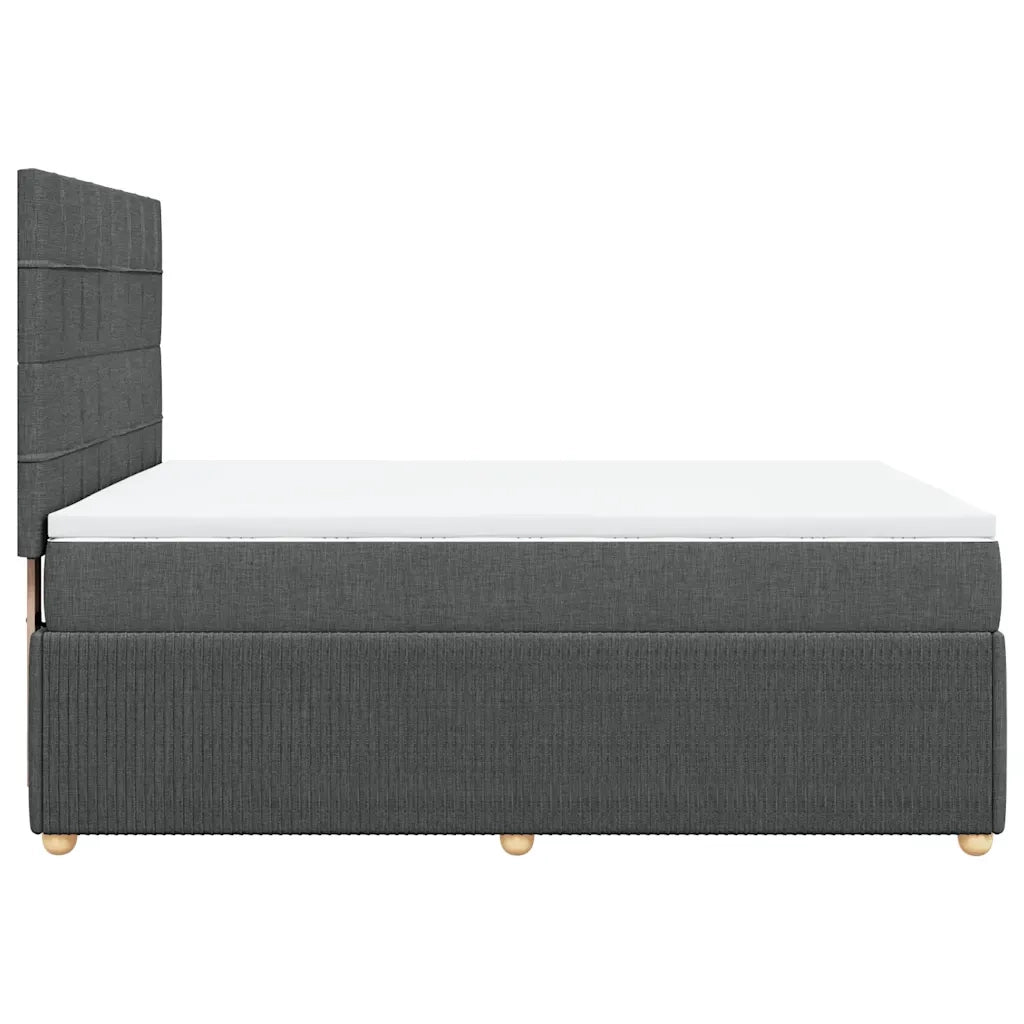 Giroletto a Molle con Materasso Grigio Scuro 160x200 cm Tessuto 3292108