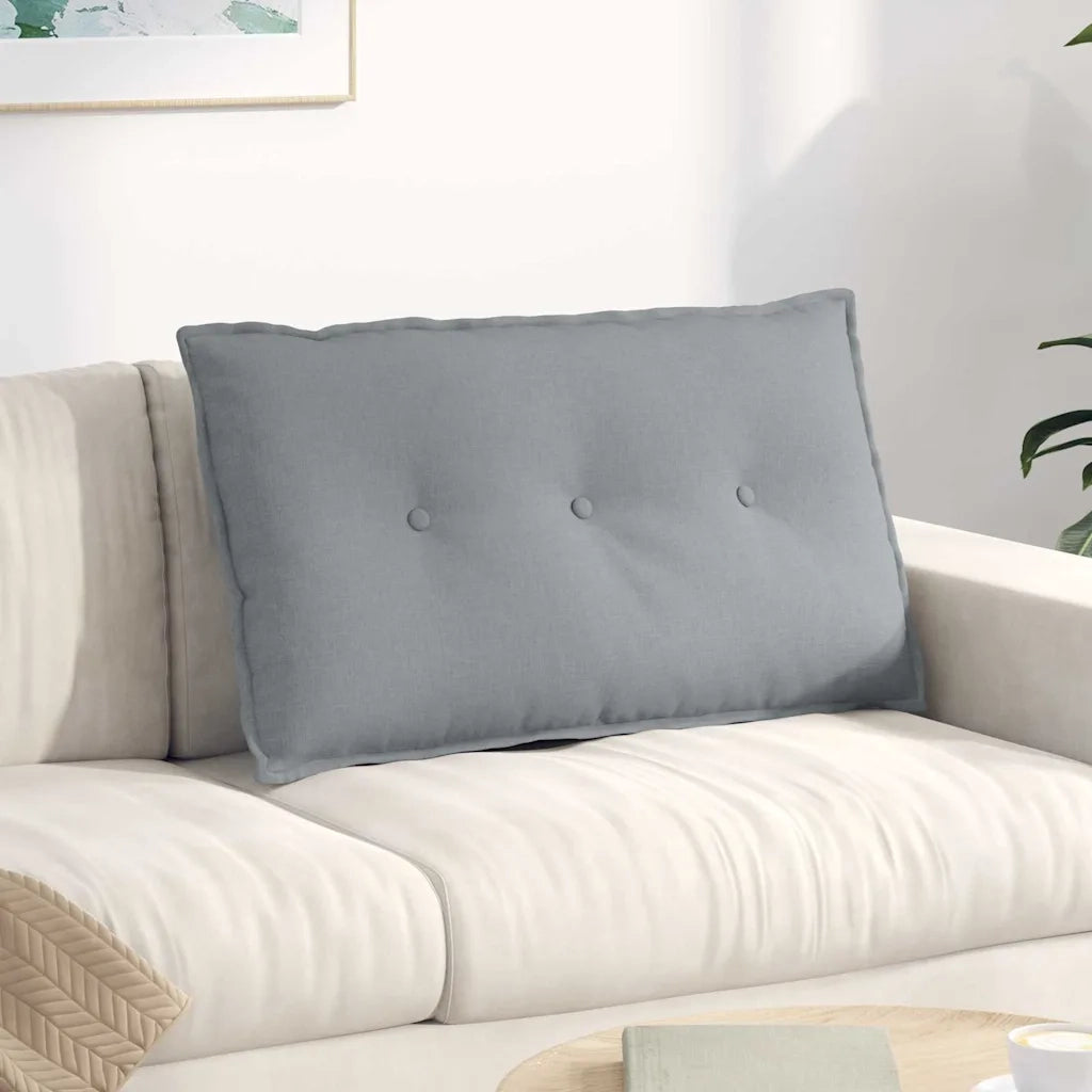 Cuscino per Schiena Grigio chiaro 80 x 19 x 50 cm Tessuto