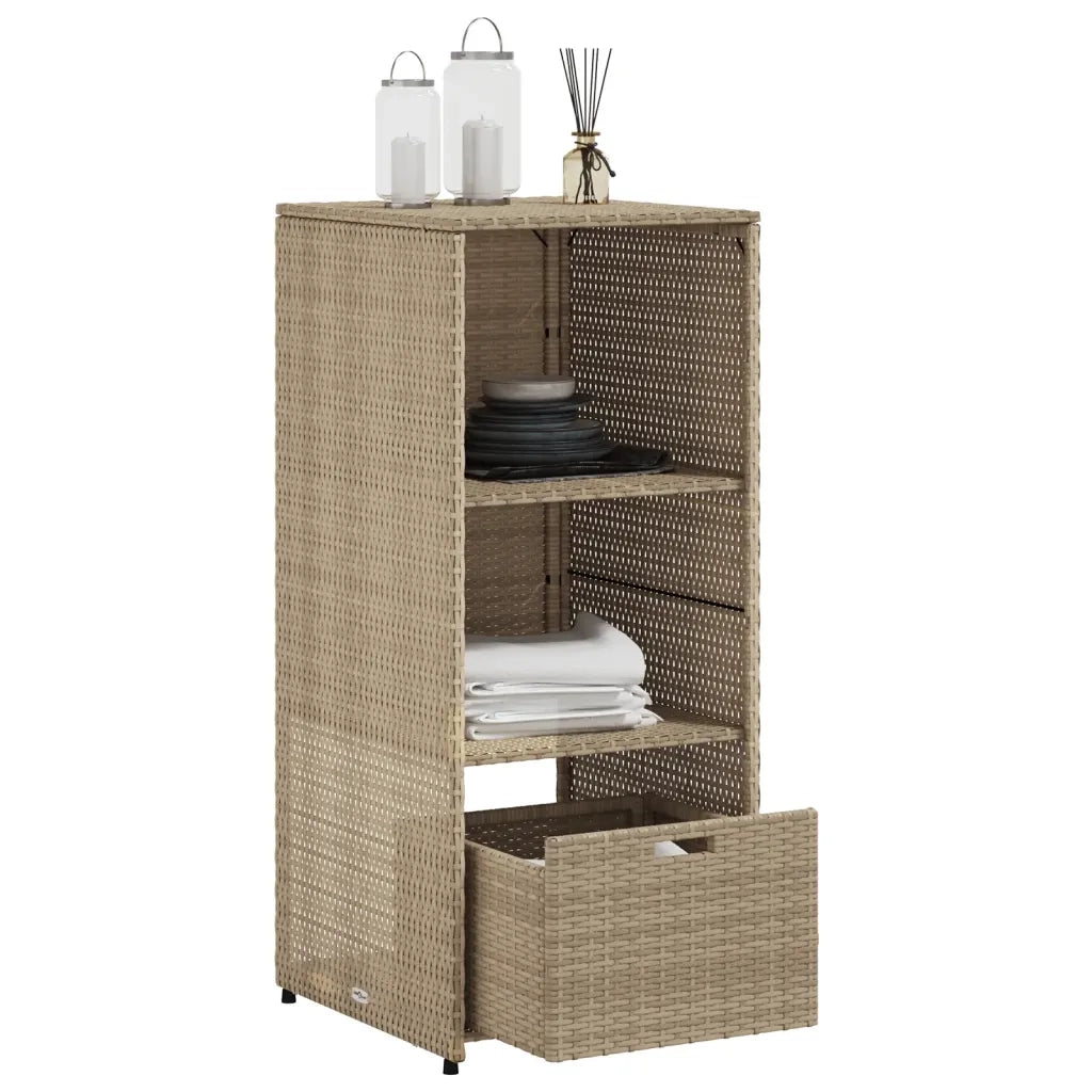 Armadietto Portaoggetti Giardino-Armadio per esterni Beige 50x55x115cm Polyrattan