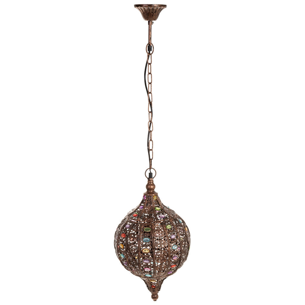Lampada in metallo con vetro acrilico colorato D27x47h cm