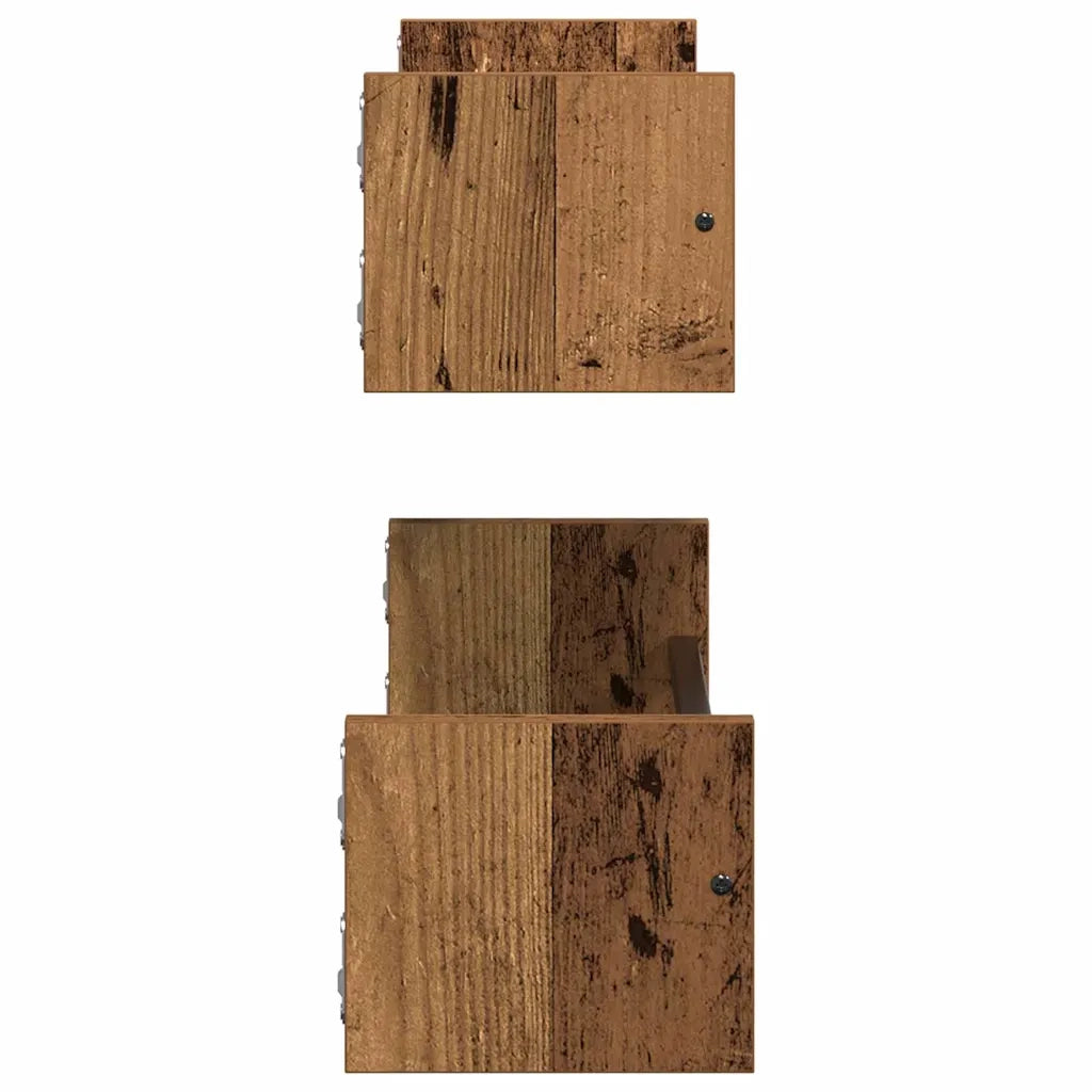 Scaffale da parete 2 pcs Legno vecchio 60 x 16 x 14 cm 869082