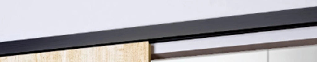 Porta Scorrevole Athena Nera H204 x L83 + Binario in Alluminio Nero e 2 Gusci