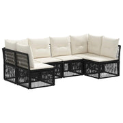 Set Divano da Giardino 6 pcs Nero polyrattan 3434158