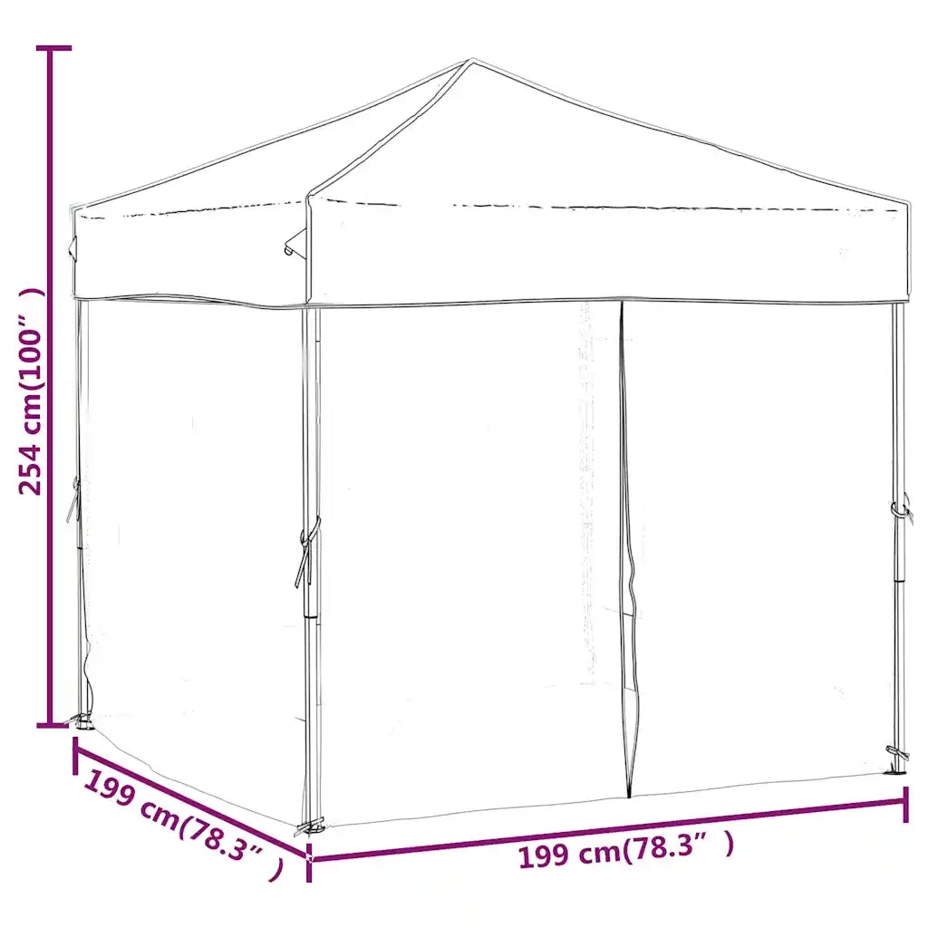 Tenda per Feste Pieghevole con Pareti Laterali Rosso 2x2 m