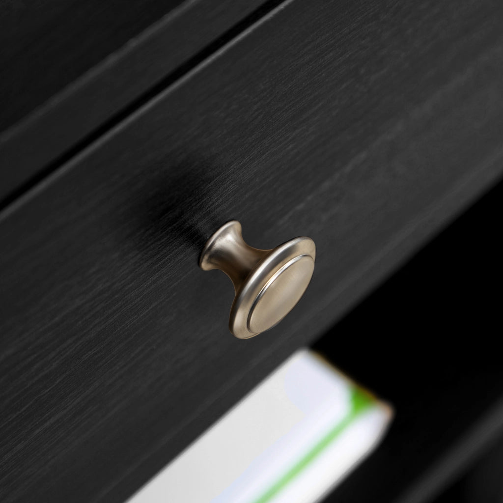 Mobile Porta Stampante con Cassetto e Ripiani ¨C Zephmum ¨C Legno Nero 60x40x68.5cm