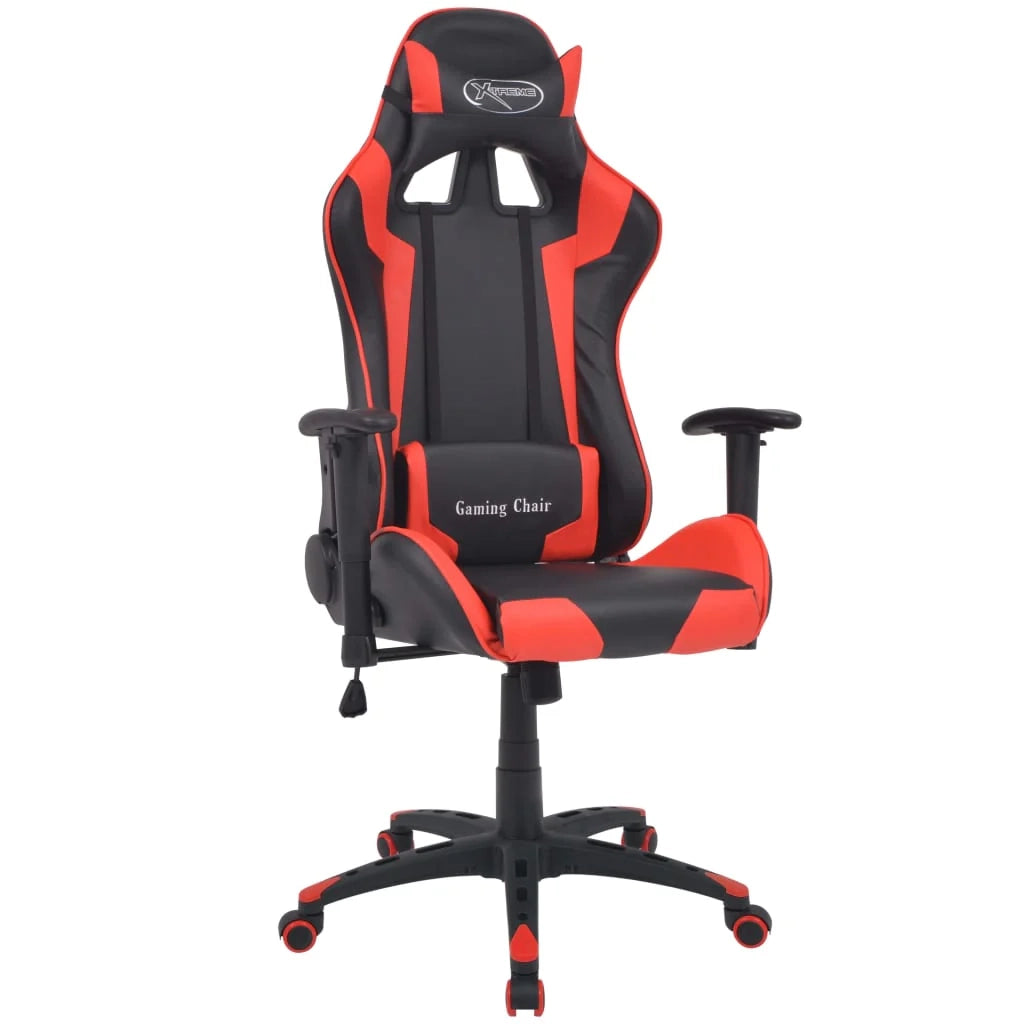 Sedia da ufficio reclinabile sedia da studio per computer similpelle rossa 02_0024029