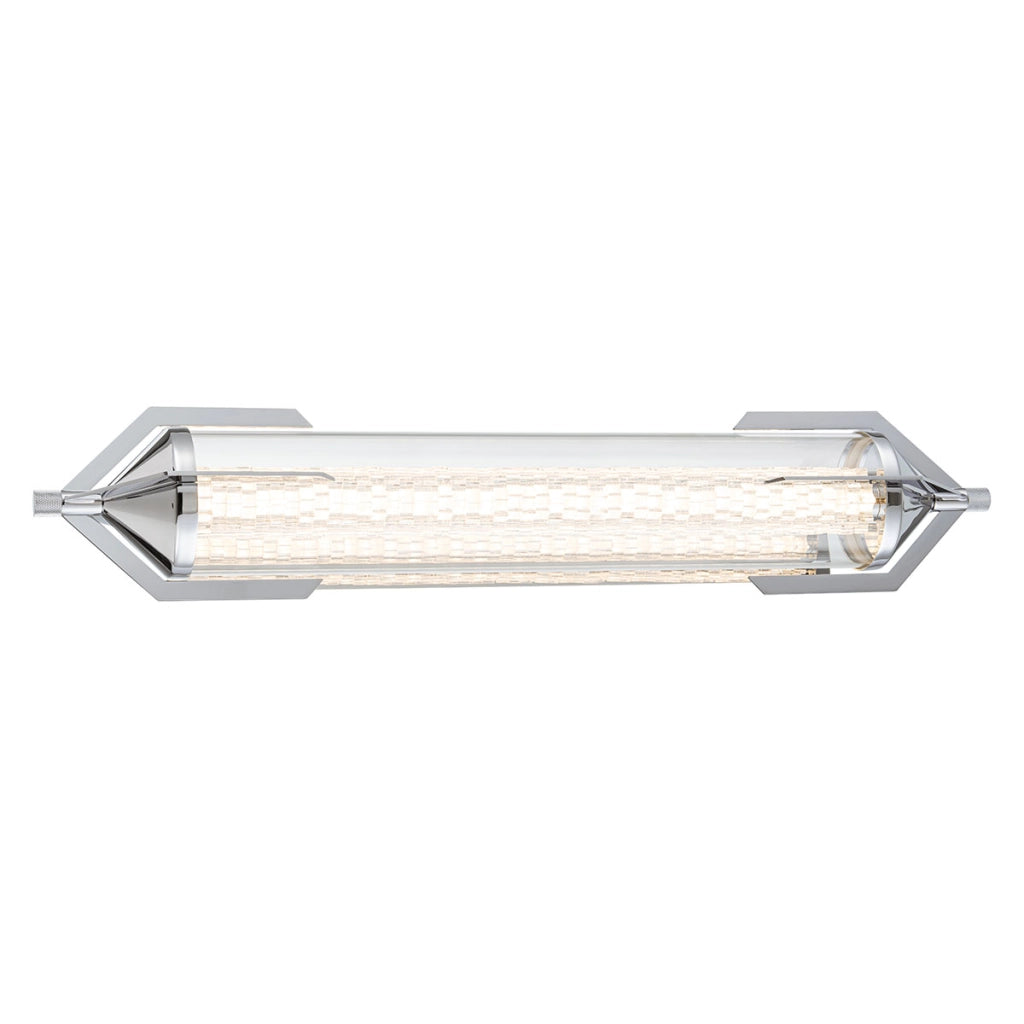 Applique bagno retro cromata tubo vetro 70cm LED 23W