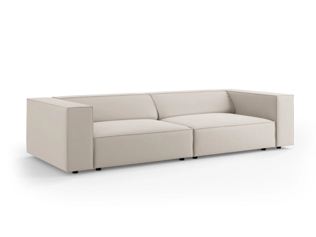 Cosmopolitan Design - Divano "Arendal" 4 posti in velluto ecru 