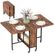 Tavolo allungabile pieghevole da pranzo con ruote ¨C zephmum ¨C Marrone, 6 persone