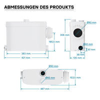 Stazione di sollevamento 3/1 per acque reflue con attacco laterale 450 W Prevalenza 7,5m