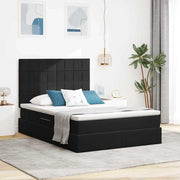 Letto con contenitore e materasso Nero 140 x 190 cm Velluto