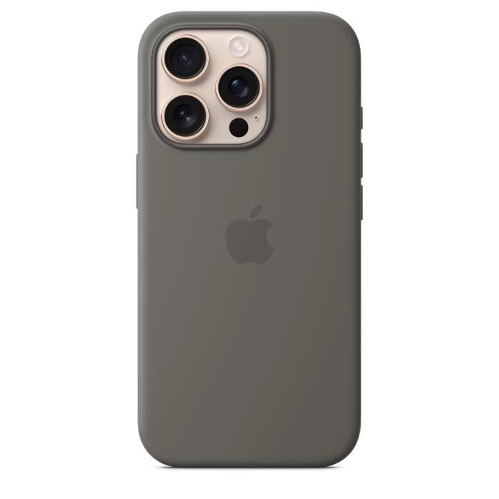 APPLE iPhone 16 Pro - Custodia in silicone con MagSafe - Grigio pietra