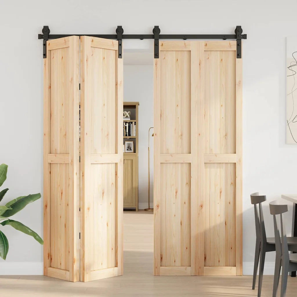 Kit di Binari per Porte Scorrevoli 183 cm Acciaio Nero CFW2837095