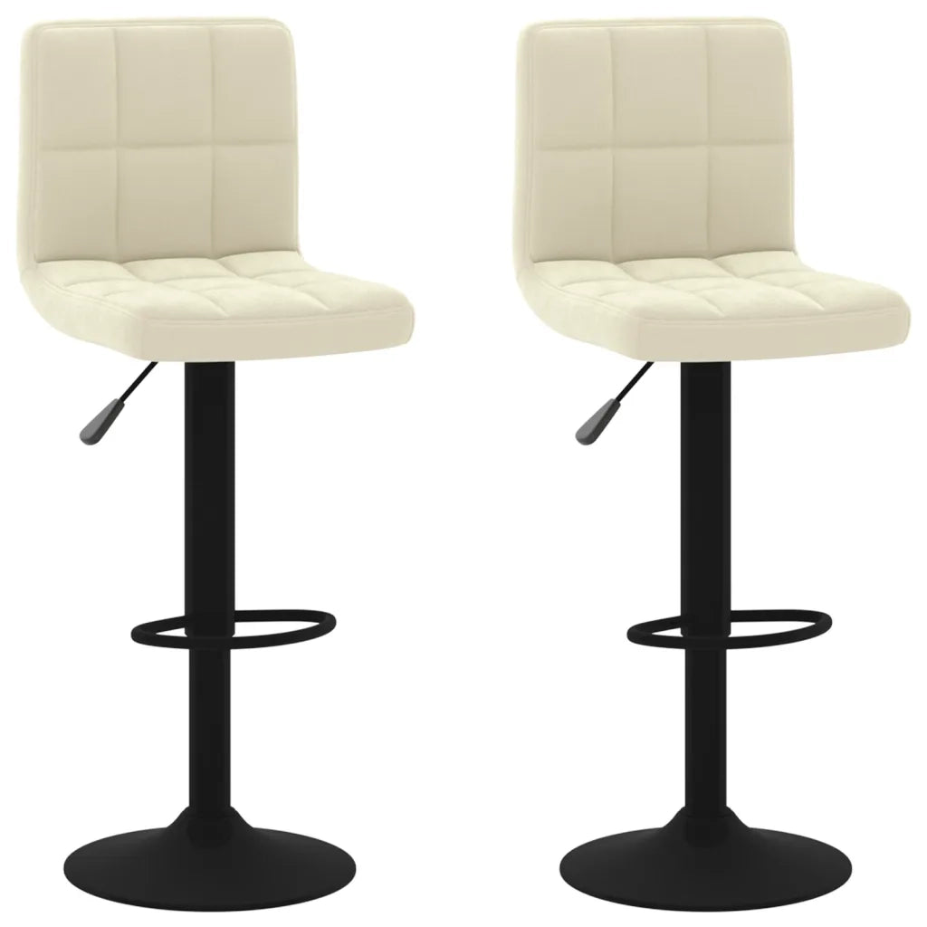 Sgabelli da Bar 2 pz Crema in Velluto cod mxl 61834