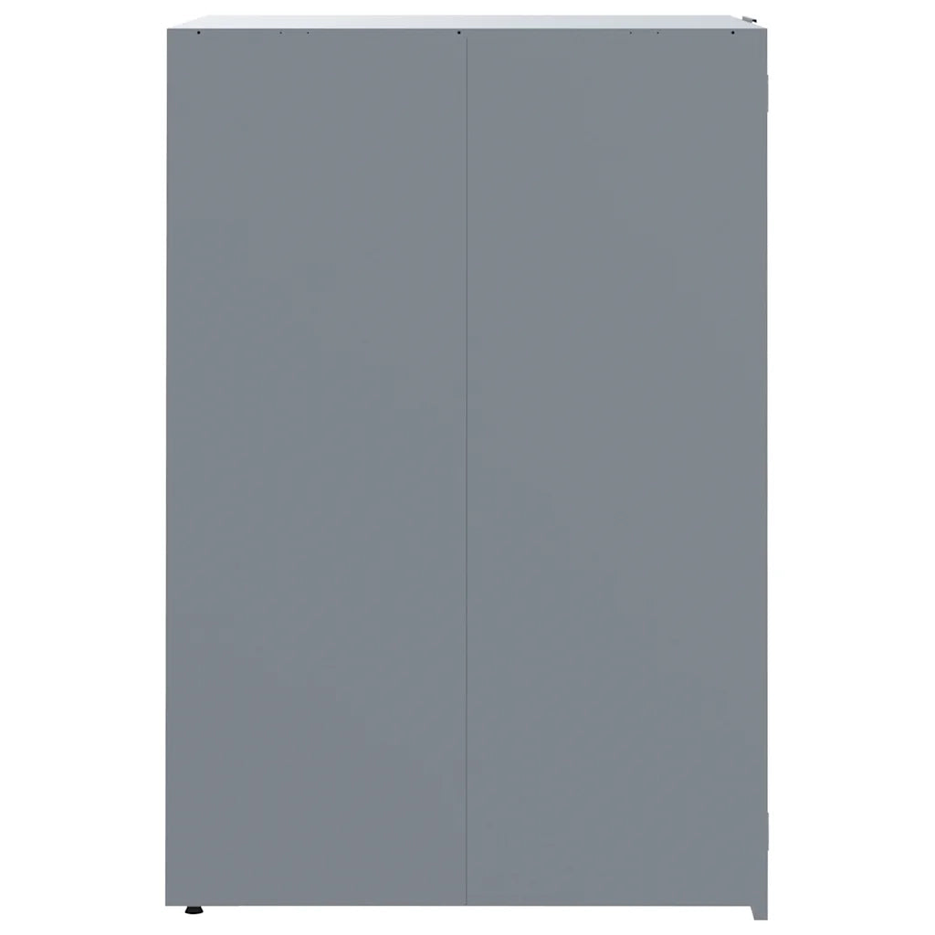 Copribidone con Ruote per 3 Bidoni Grigio 207x79x117cm Acciaio