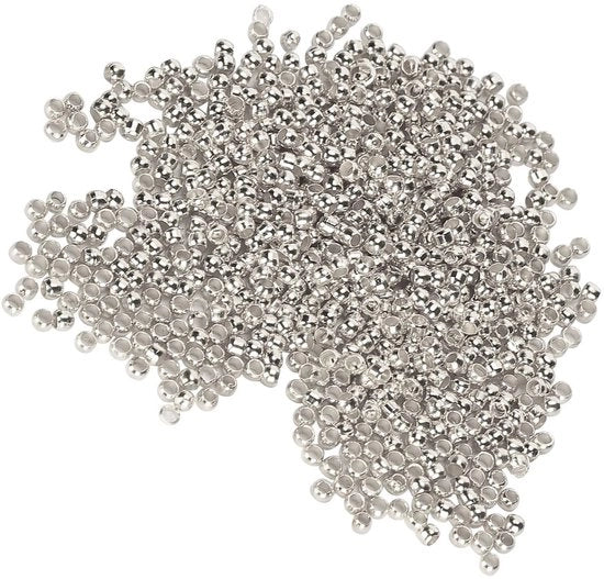 Ferritine Ronde per Collana 500 Unità - Spacer per Collana - Ferritine per Collana - Creare Gioielli - Acciaio Durissimo - Facile da Utilizzare