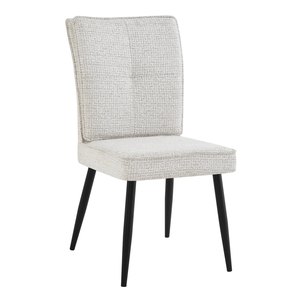 Set di 2 sedie 74x46x60 cm con rivestimento effetto tweed e gambe in metallo crema bianco