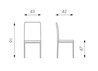 Set 2 Sedie 42x43xH91 cm in Similpelle Flag Tortora
