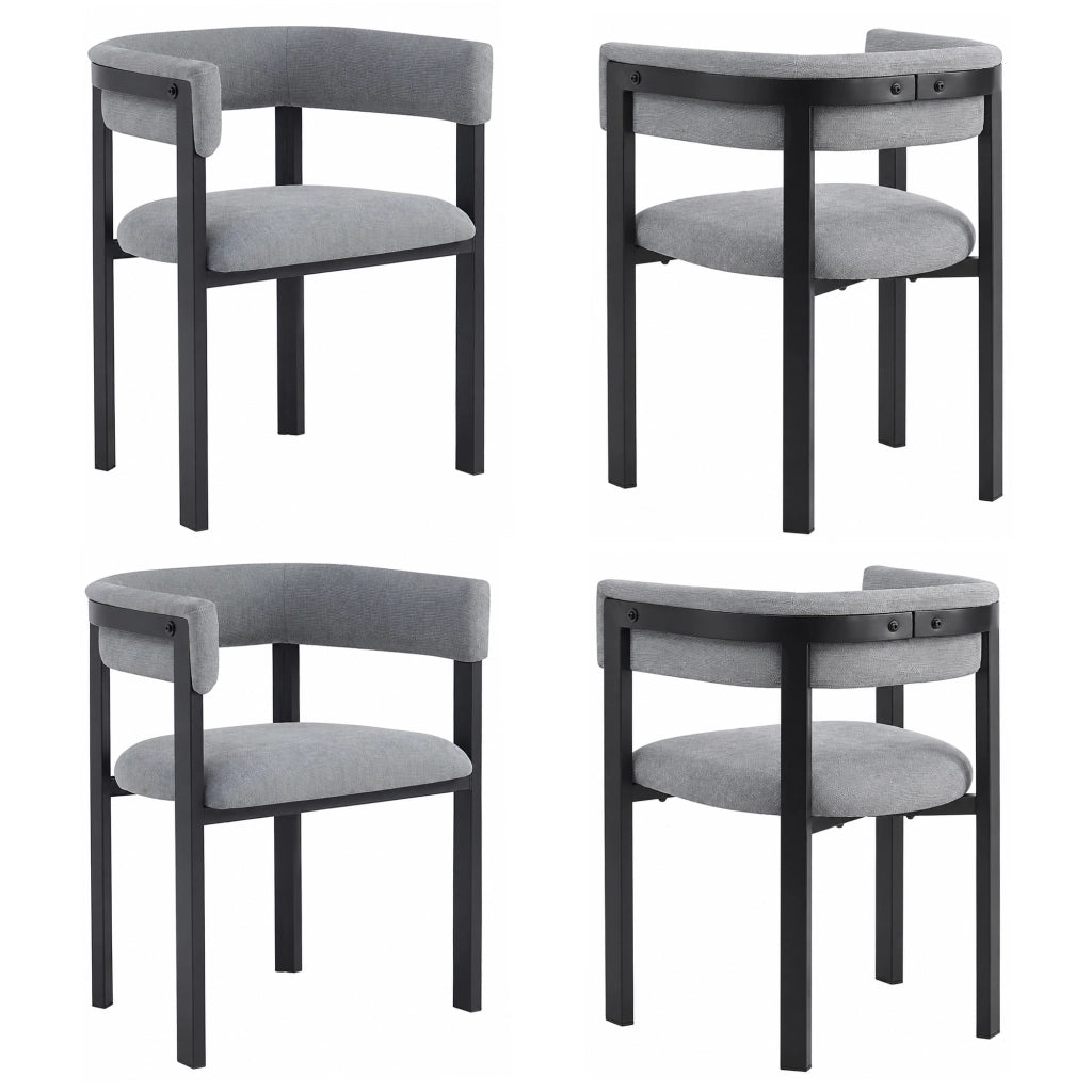 SEDIA da pranzo Set da 4 pezzi 61 x 50 x 76 cm Chenille Grigio