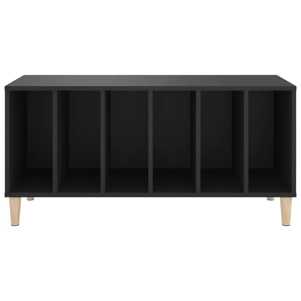 Mobile Porta Dischi Nero 100x38x48 cm in Legno Multistrato