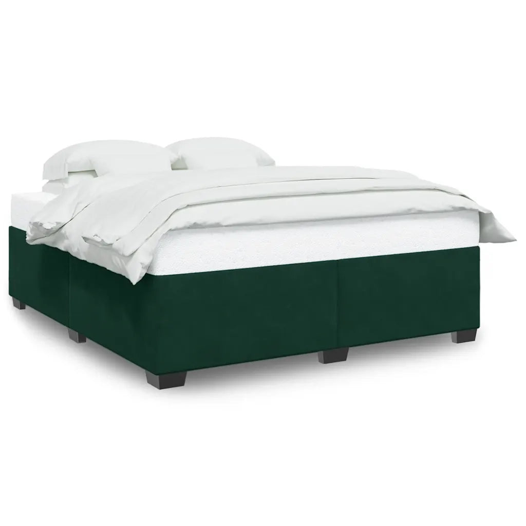 Giroletto senza Materasso Verde Scuro 200x200 cm in Velluto