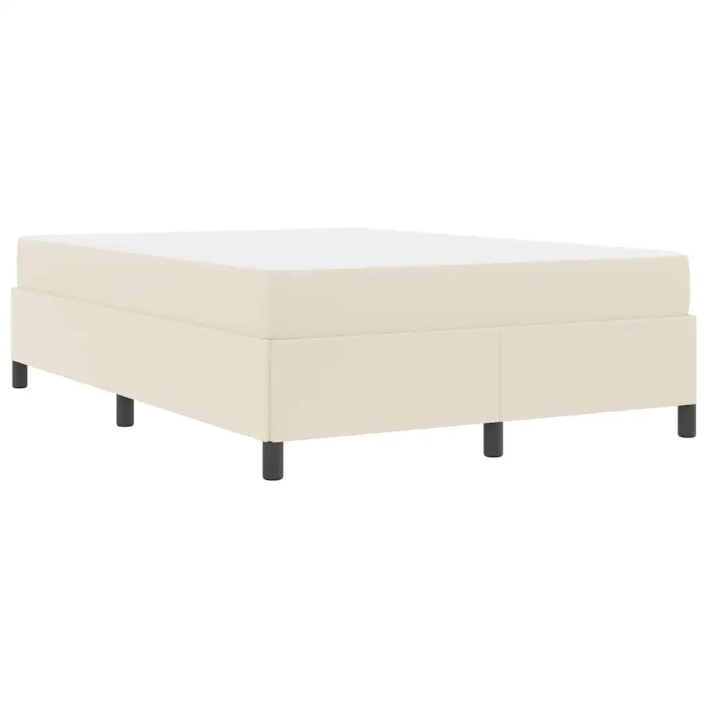 Struttura del letto con materasso Crema 140 x 200 cm Tessuto 3399006
