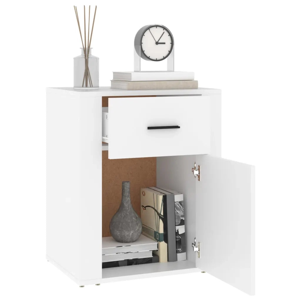 Comodino | Armadio da Notte | Mobiletto da notte Bianco 50x36x60 cm in Legno Ingegnerizzato