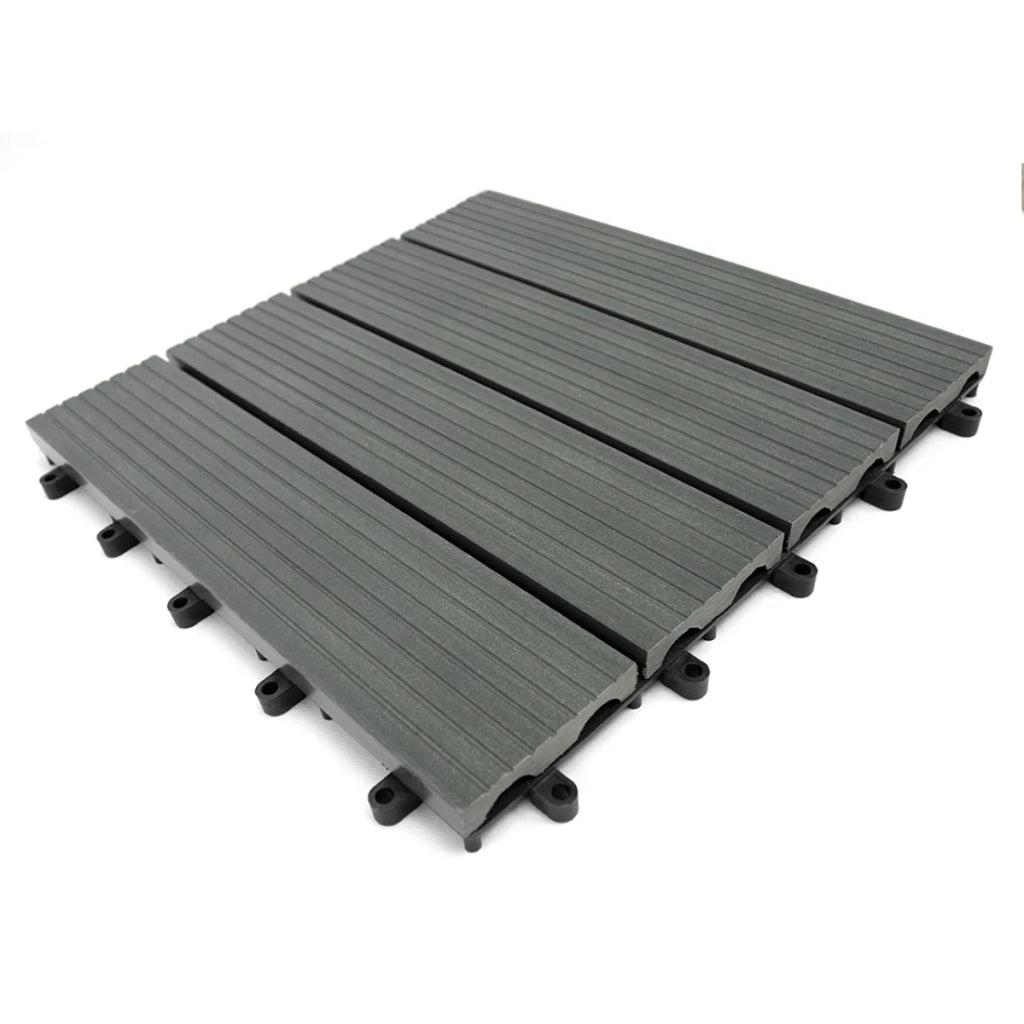 33 x Piastrelle da Giardino in WPC Legno Composito 30x30 cm 3 mq Spesse 2.5 cm