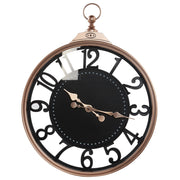 Orologio da parete nero ramato in materiale sintetico 44 cm con numeri arabi in stile tradizionale
