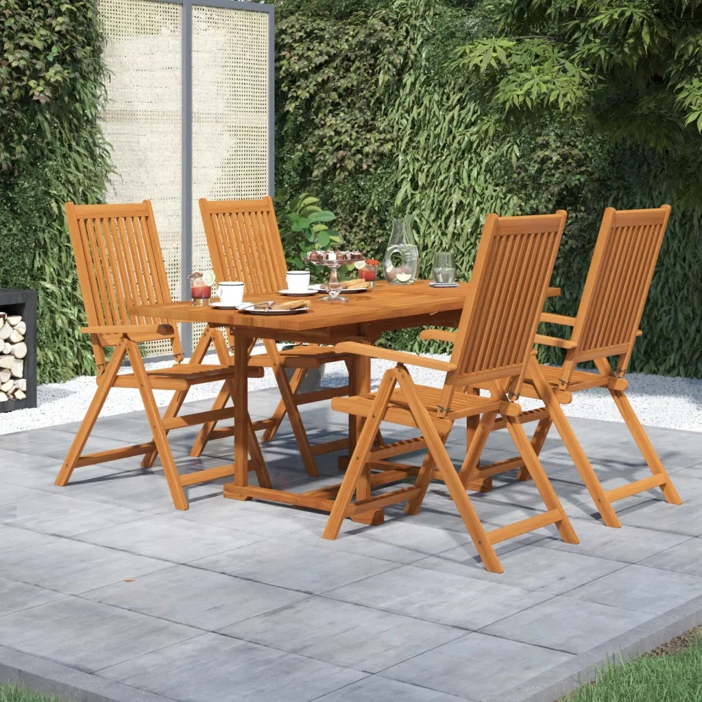 Set Mobili da Pranzo per Giardino 5 pz Legno Massello di Acacia 120-170 cm 3079645