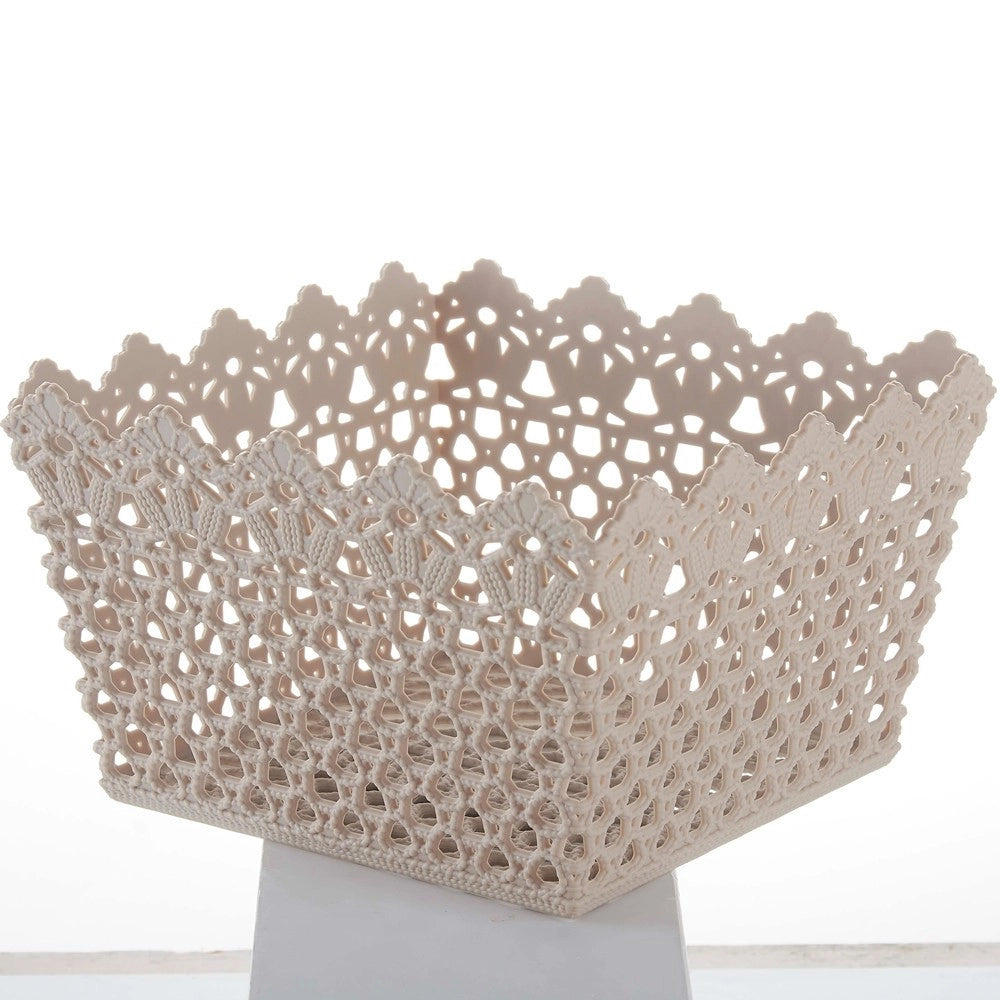 Trade Shop - Cestino Portatutto Oggetti Cesto Multiuso Plastica Quadrato 18.2x18.2x11cm 79474 -