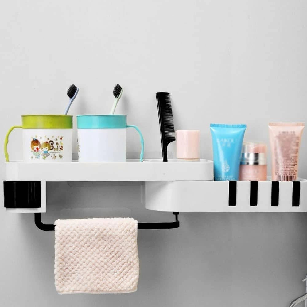 Trade Shop - Mensola Da Parete Bagno Scaffale Rotante Portaoggetti Cucina Doccia Organizzatore -