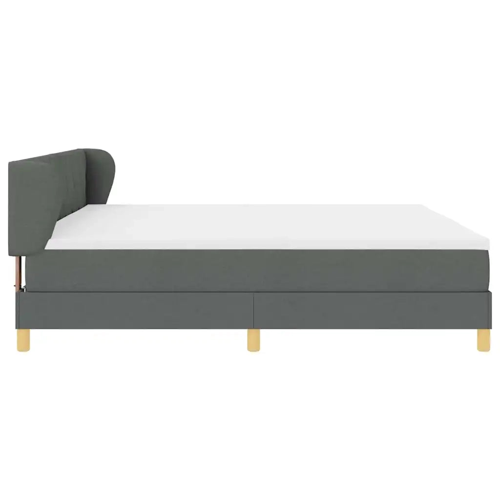 Letto a molle con materasso Grigio scuro 200 x 200 cm Tessuto 3340298